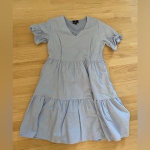 Light Blue Nursing Ruffle Dress